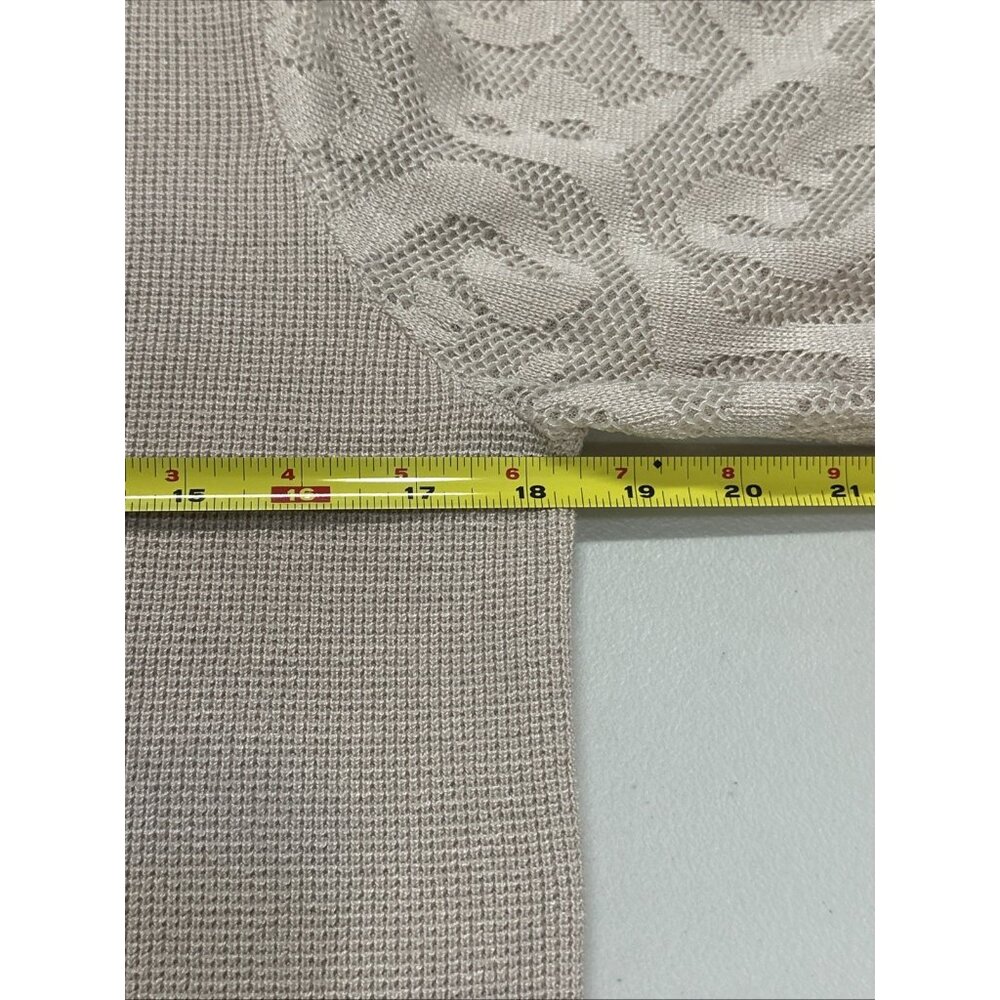 Adrianna Papell Women's Medium Crew Neck Sweater 3/4 Mesh Champagne Blush - Picture 14 of 16